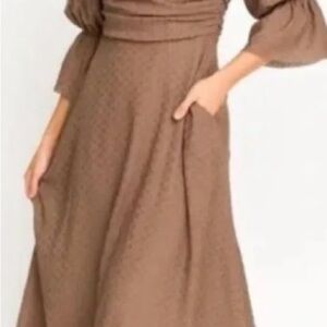 NWT Worth Collective Bump Friendly Corrine Tiered Sleeve Maxi Dress with Pockets